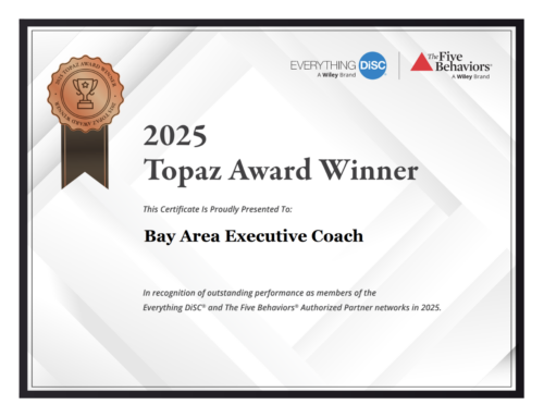Bay Area Executive Coach Recognized for its Ongoing Use of Wiley’s Everything DiSC and Five Behaviors Assessment Tools