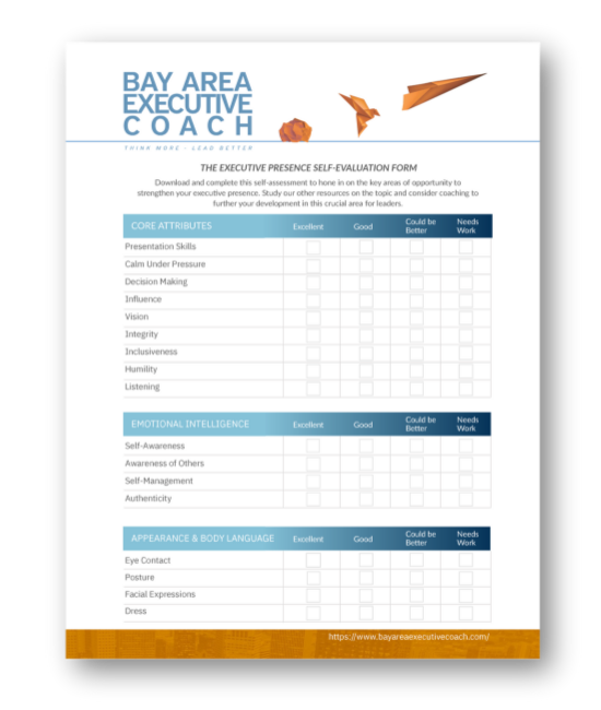 Thumbnail image of the Executive Presence Self-Assessment tool