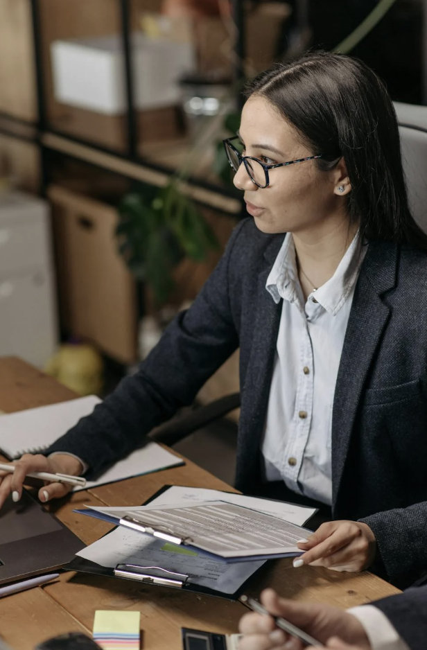 A business woman working. 