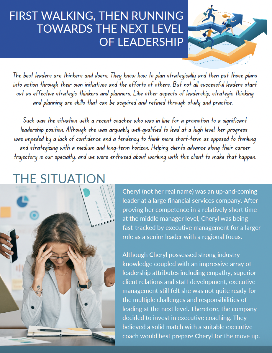 First Walking, then Running Towards the Next Level of Leadership