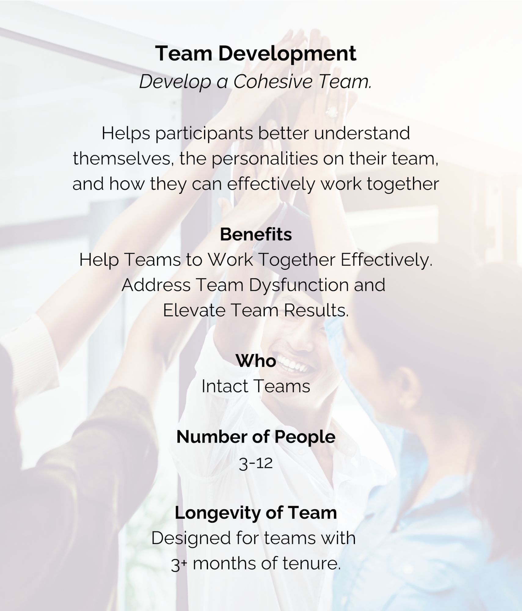 The Five Behaviors® Assessments & Facilitation overview. 