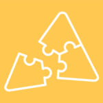 partorwhole Three interlocking puzzle pieces, forming a triangle when assembled. One piece is breaking off from the others.